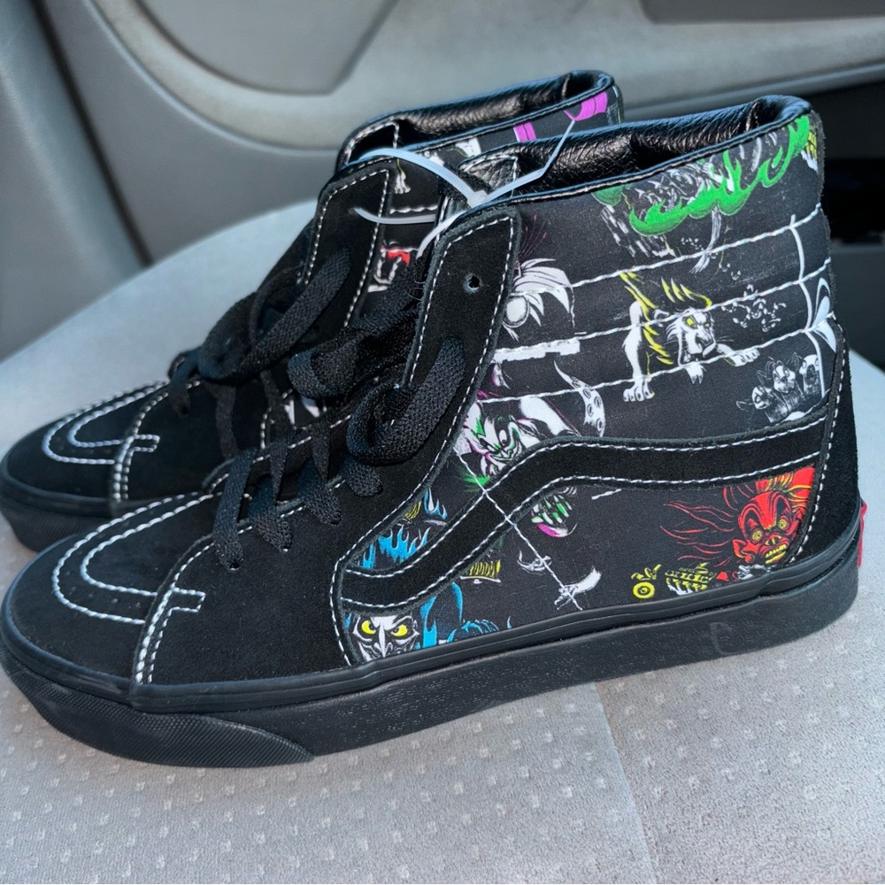 Vans Disney 100 Villians Black High-Top Sneakers Size 7.5 Men’s Size 9 Women’s